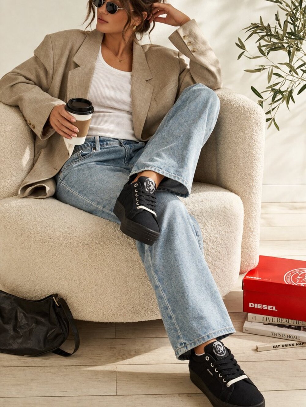 Diesel Platform Sneakers 🖤 Minimal Streetwear Women’s 7 NWT